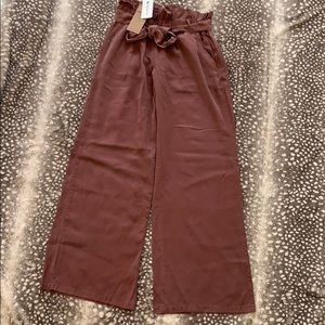 Thread & Supply wide leg paper bag waist pants